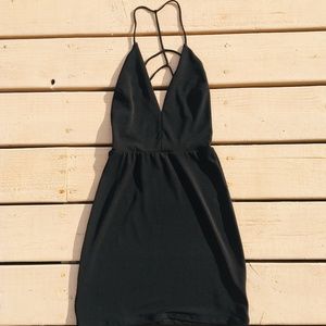 Silence and Noise Black Strappy Bodycon Mini Dress